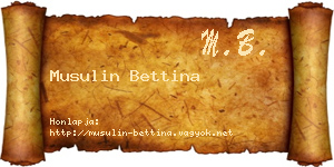 Musulin Bettina névjegykártya